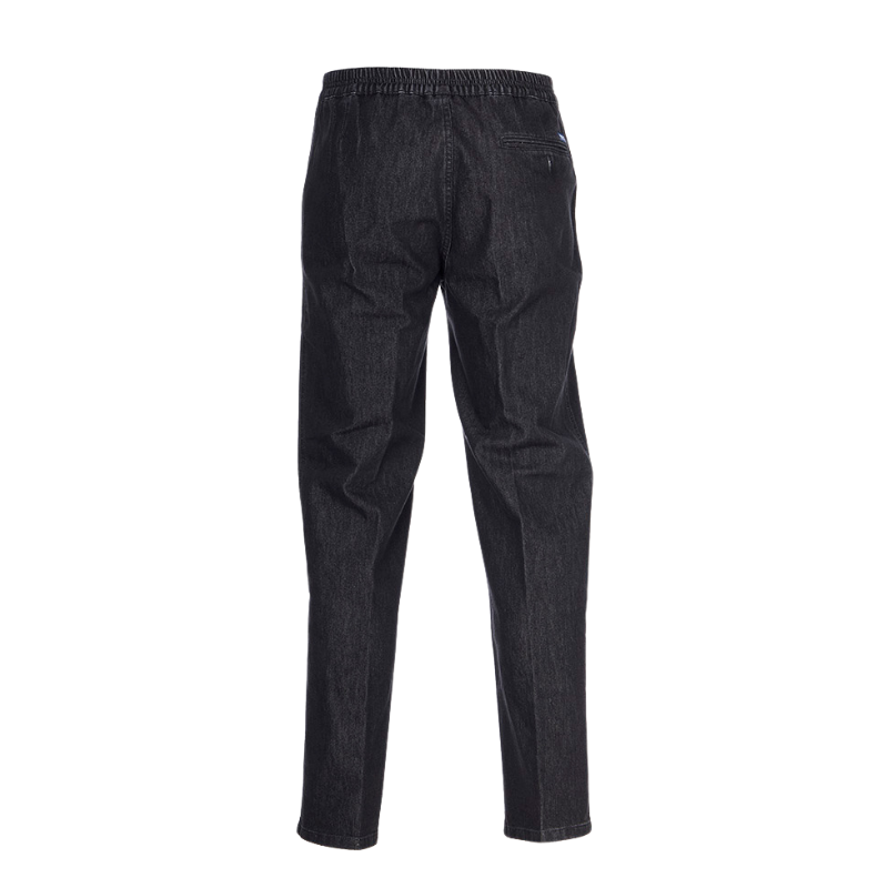 Jeans mit Elastik in der Taille - Koksgrå/schwarz