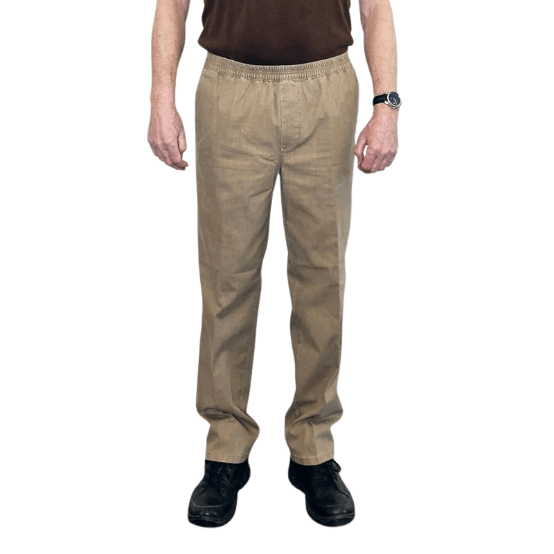 Bukser med elastisk talje - Sand