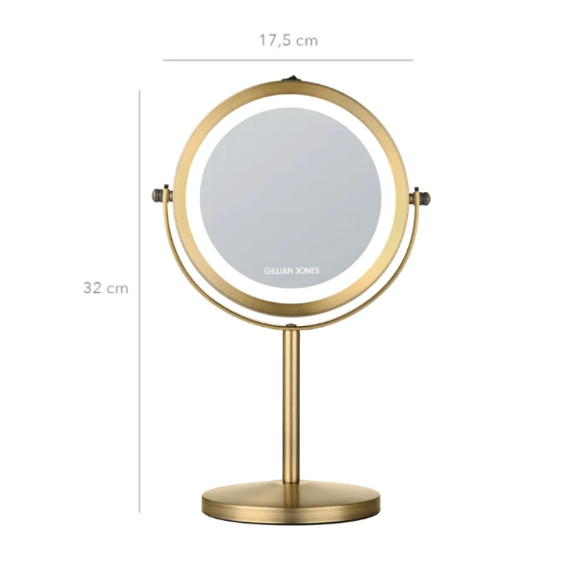 Makeup-spejl med lys - 1x/10x forstørrelse