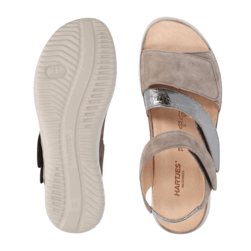 Hartjes damesandal med velcro - Sand - Seniorshop