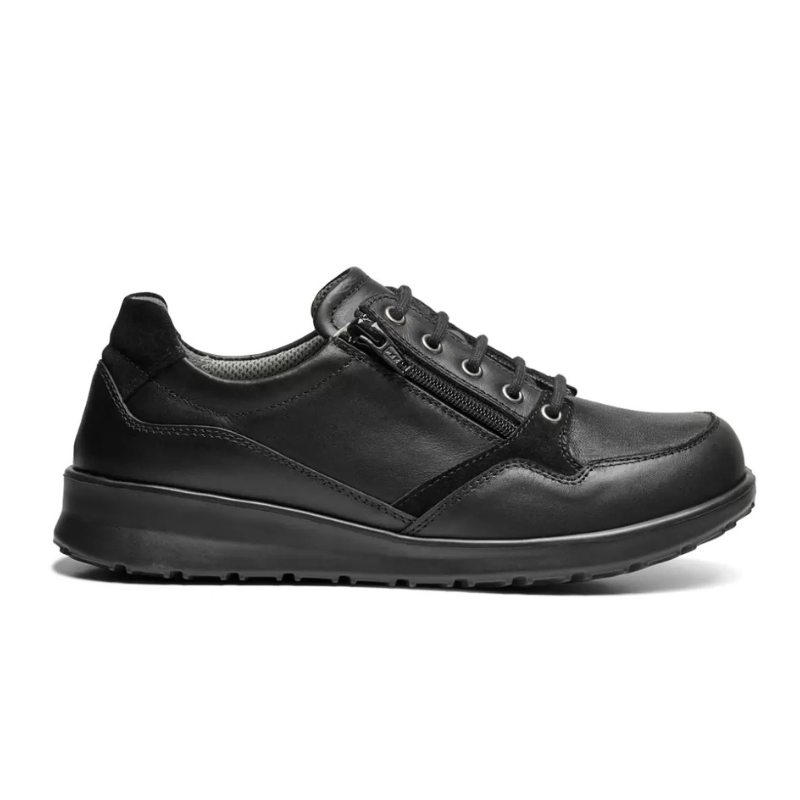 New Feet Damenschuhe mit Schnürung und Reißverschluss - Schwarz