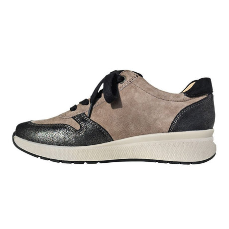 V sporty sneaker - Beige/Sort - Seniorshop
