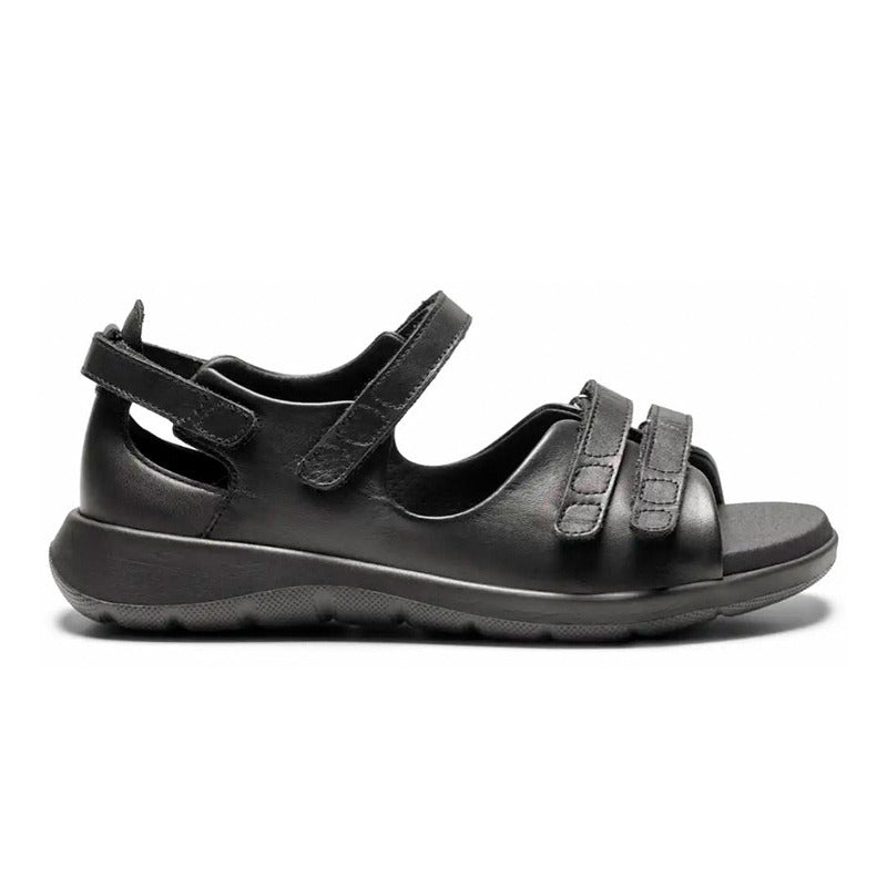 New Feet damesandal i skind - Sort - Seniorshop