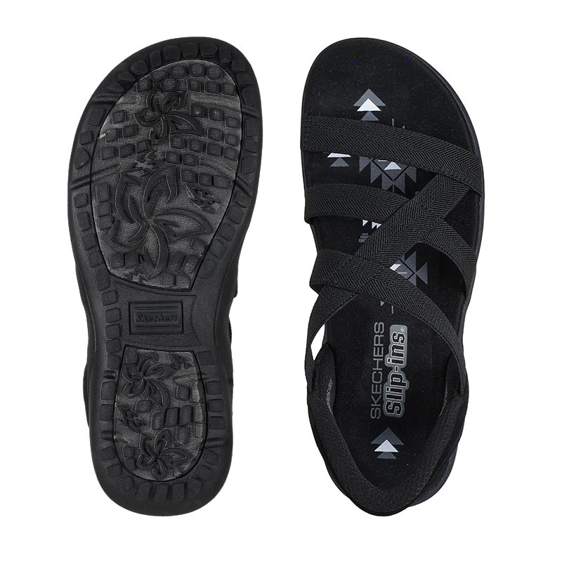 Skechers slip - in damesandal - Sort - Seniorshop