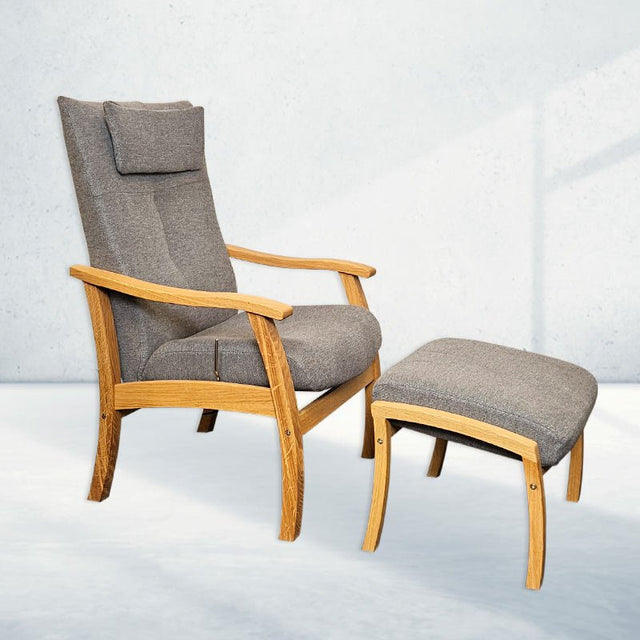 Blokhus Plus / Rebild Plus skammel, Gråt stof - Seniorshop