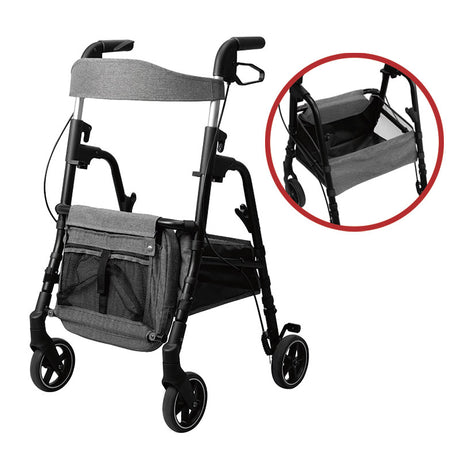 W4 rollator / indkøbsvogn - Blå - Seniorshop