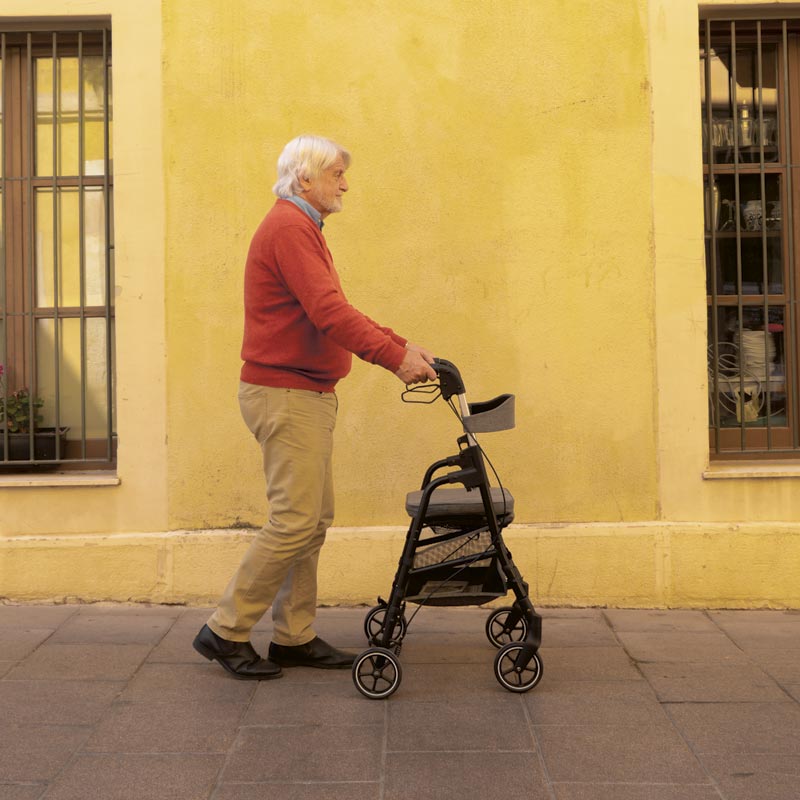 W4 rollator / indkøbsvogn - Grøn - Seniorshop