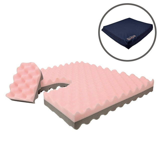 Trykaflastende siddepude med halebensudskæring - Seniorshop