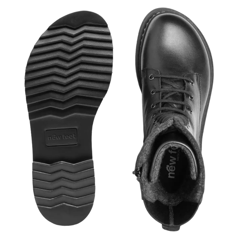 New Feet lange Damenstiefelette – Schwarz