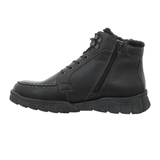 Schwarzer Waldläufer Herrenstiefel mit Schnürsenkeln und Reißverschluss innen, warmem Futter und kräftiger Sohle