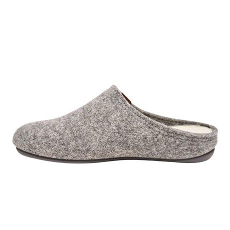 Grauer Bella Moda Hausschuh aus Wolle von der anderen Seite ohne Riemen