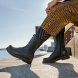 New Feet lange Damenstiefelette – Schwarz