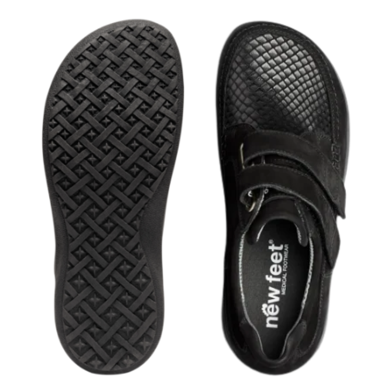New Feet geräumiger Damenschuh - Schwarz
