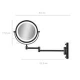Væghængt makeup-spejl - Sort