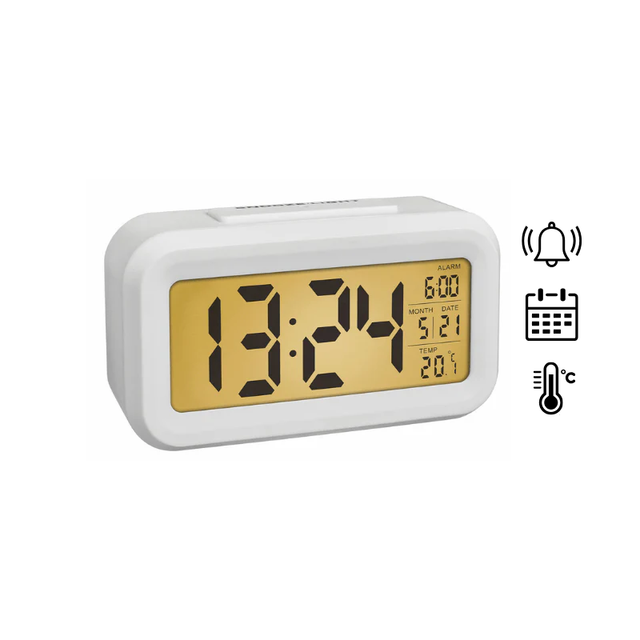 Wecker mit LCD Display - Weiß
