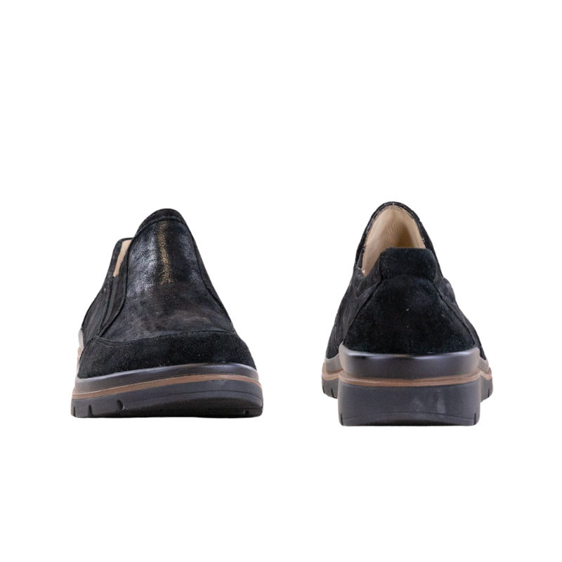 Fidelio Hüttenschuhe mit Stretch - Schwarz
