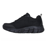 Klassischer schwarzer Skechers Herren-Sneaker mit Schnürsenkeln und robuster Sohle, von der Seite