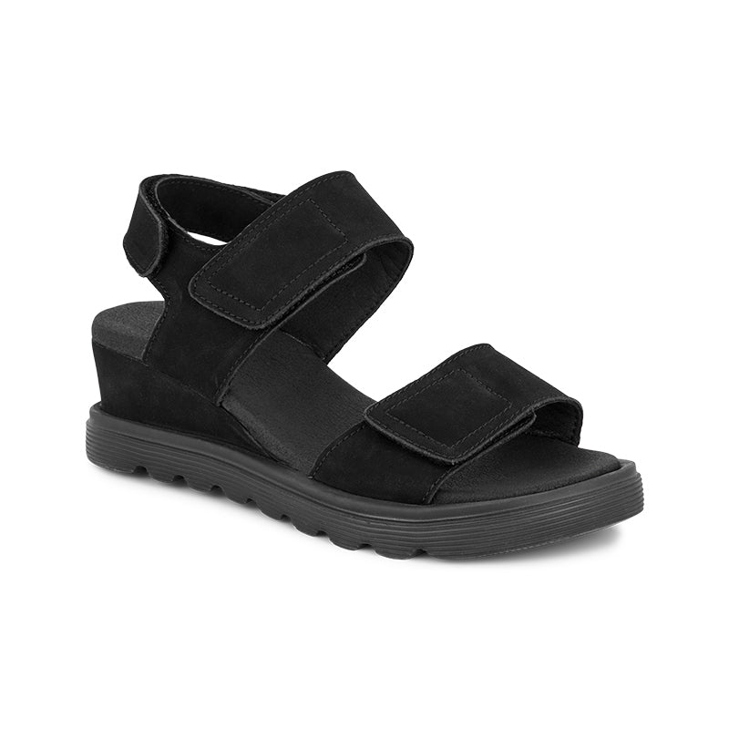 Damensandale mit Absatz, Schwarz, Green Comfort