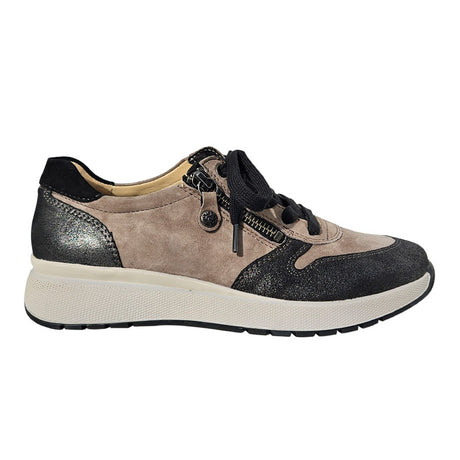V sporty sneaker - Beige/Sort