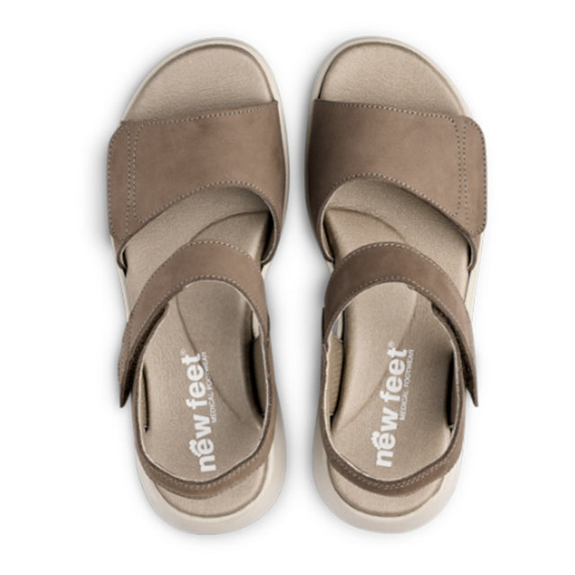 Leichte Damensandale, Sand, New Feet