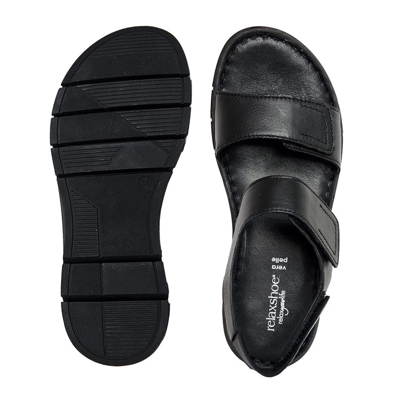 Relaxshoe damesandal - Sort