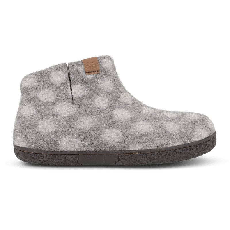 Hausschuhe, Grau mit Punkten, Green Comfort