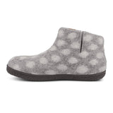 Hausschuhe, Grau mit Punkten, Green Comfort