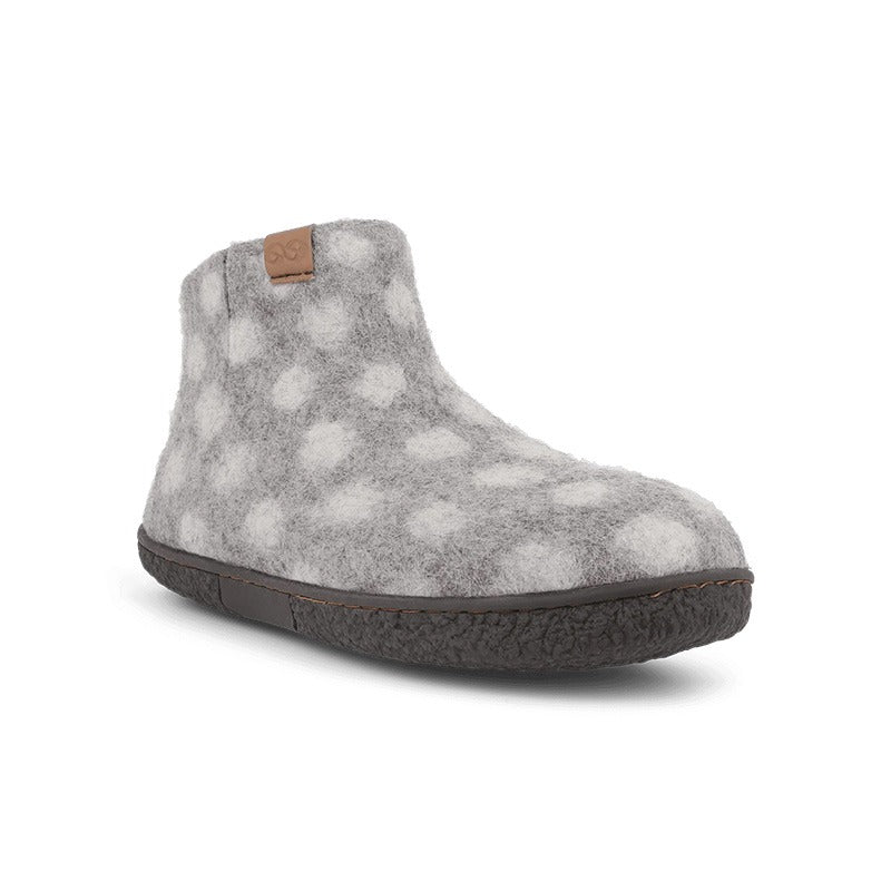 Hausschuhe, Grau mit Punkten, Green Comfort