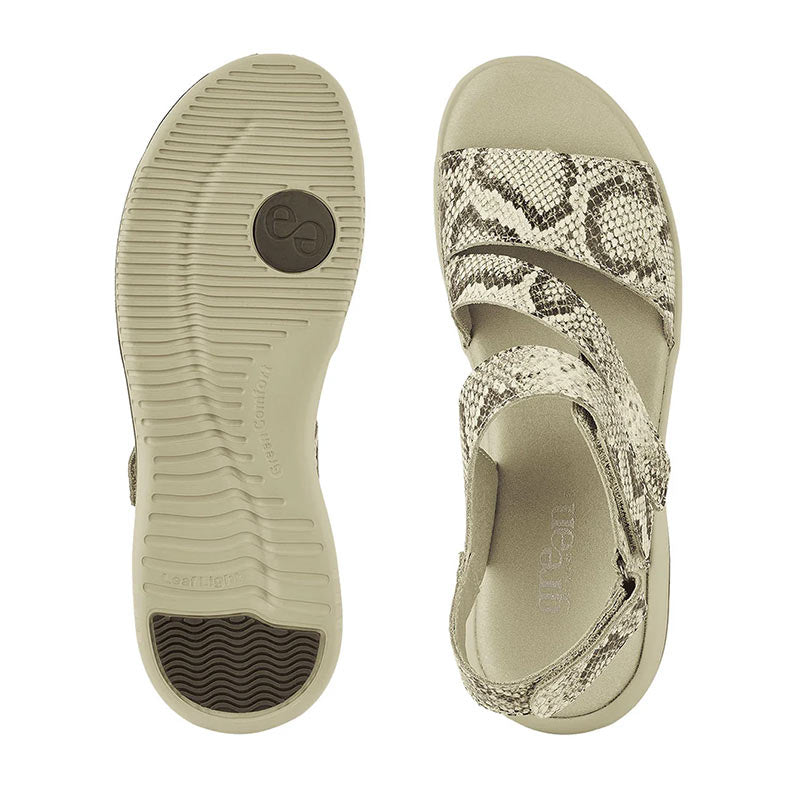 Green Comfort damesandal - Snake