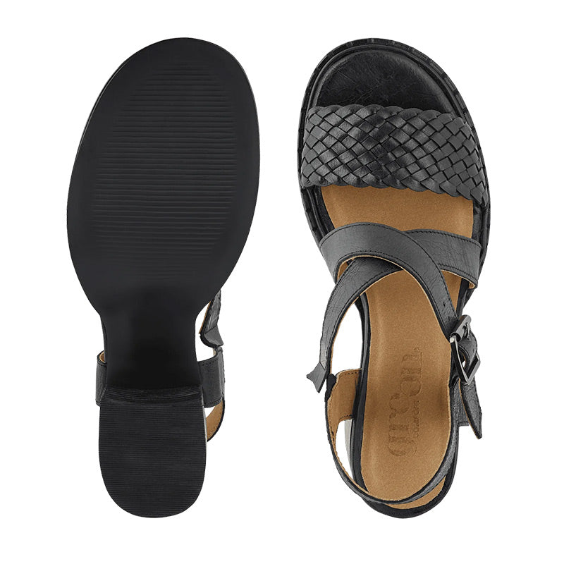 Green Comfort damesandal med hæl - Sort