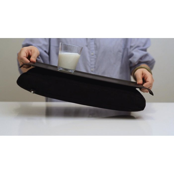 Tablett mit Kissen, 43x23 cm, Schwarz