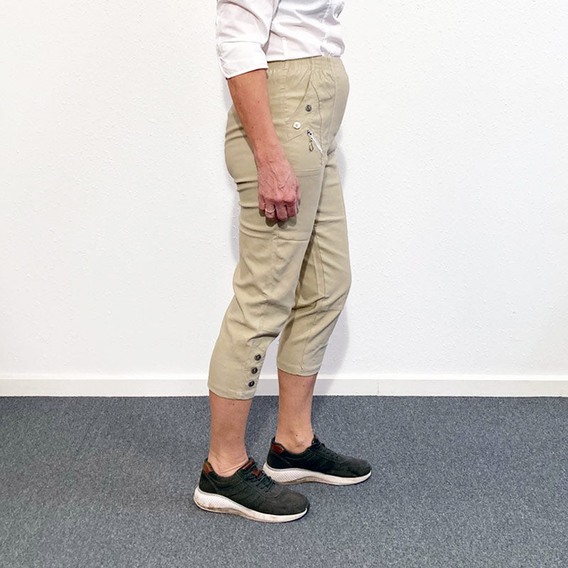 Capri damebukser - Beige - Seniorshop
